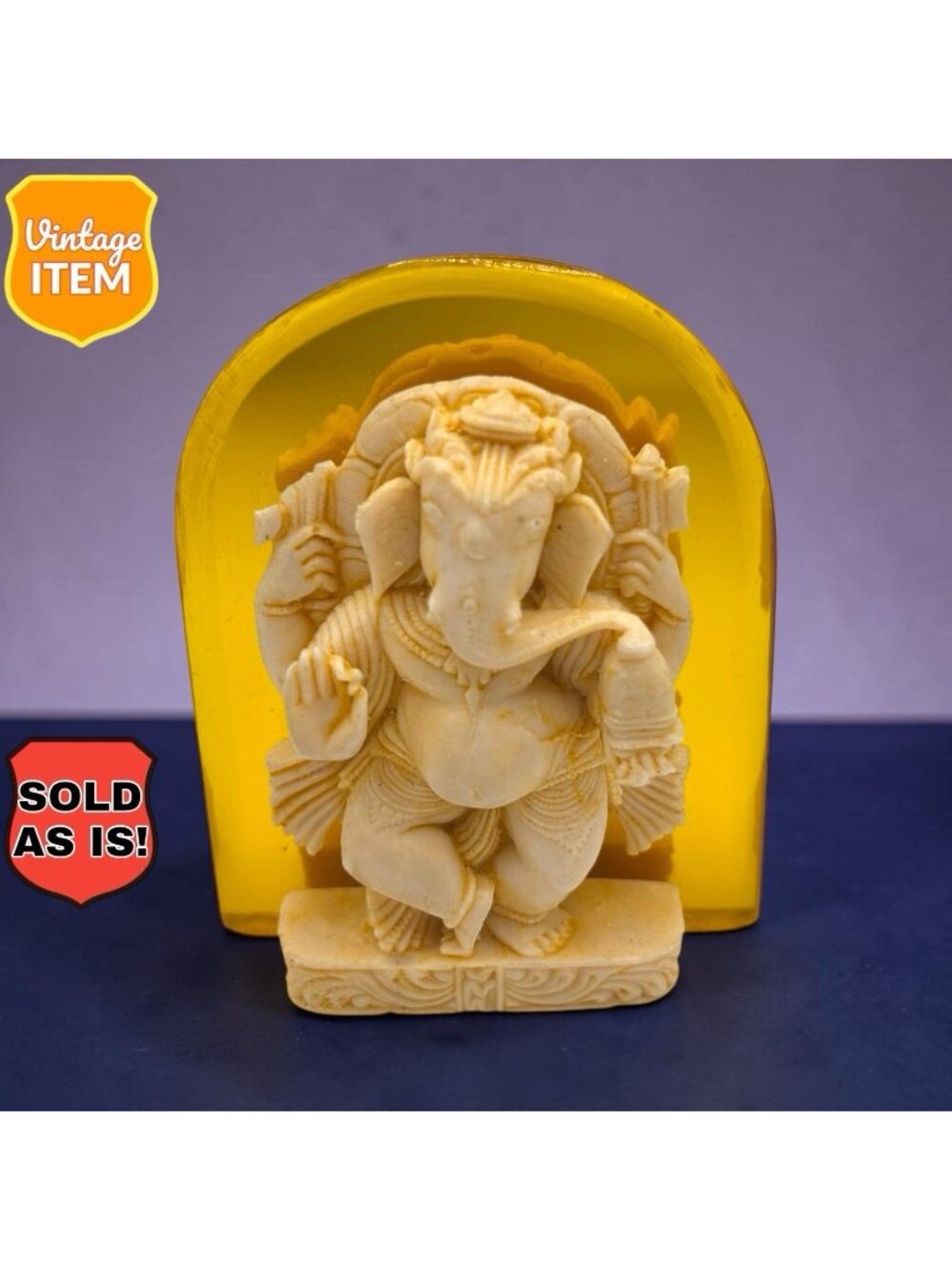 Vintage Ganesh Ji Decorative Miniature Showpiece for Car, Home, or Office. RARE!